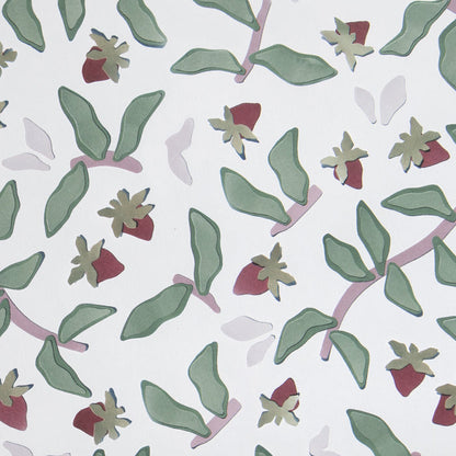 Nellie Burgundy made-to-order fabric with green leaves and burgundy floral accents, manufactured in the USA with short lead times