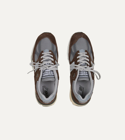 New Balance 'Elevated Essentials' Brown Alloy Made in UK 991v2 Trainers