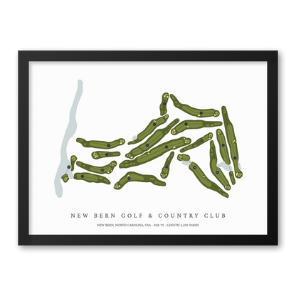 New Bern Golf & Country Club | Golf Course Print | Black Frame