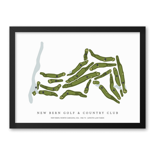 New Bern Golf & Country Club | Golf Course Print | Black Frame