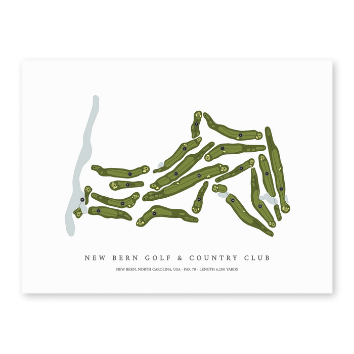 New Bern Golf & Country Club | Golf Course Print | Unframed