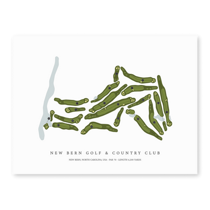 New Bern Golf & Country Club | Golf Course Print | Unframed