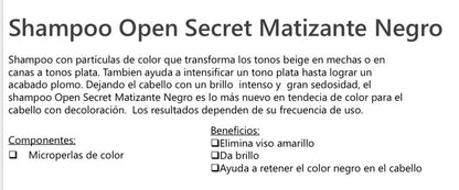 NEW SHAMPOO MATIZANTE NEGRO TONING SHAMPOO Open Secret 10.14 fl. oz