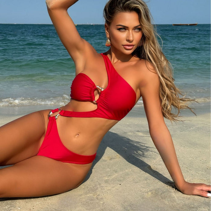New Solid-color One-piece Swimsuit