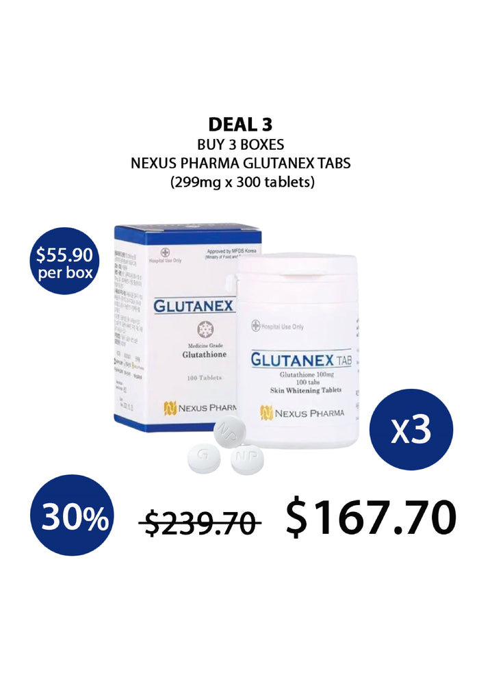 (BUY 3) NEXUS PHARMA GLUTANEX TABLETS