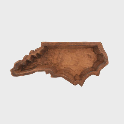 North Carolina Shaped Wooden Decorative Bowl - Front View - My Amigos Imports