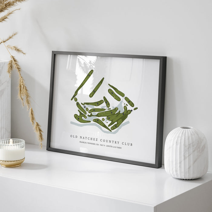 Old Natchez Country Club | Golf Course Print | On Table