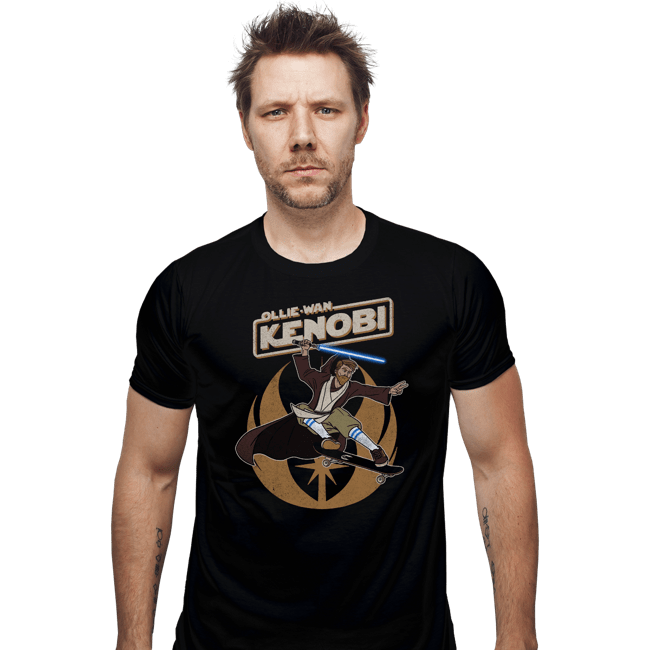 Daily_Deal_Shirts Fitted Shirts, Mens / Small / Black Ollie-Wan Kenobi