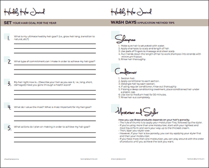 Natural Healthy Hair Regimen Planner