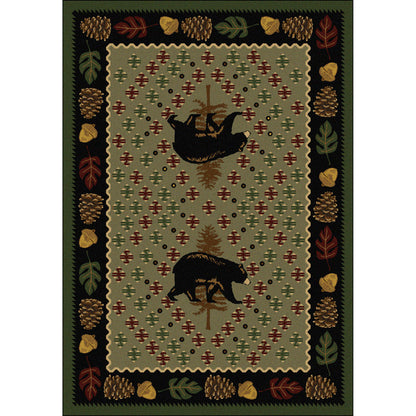 Image of an area rug, Patchwork Bear - Green