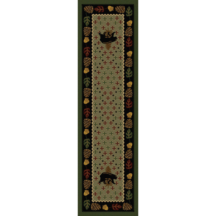Image of an area rug, Patchwork Bear - Green