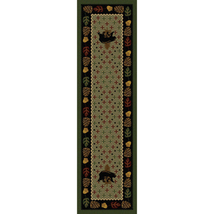 Image of an area rug, Patchwork Bear - Green