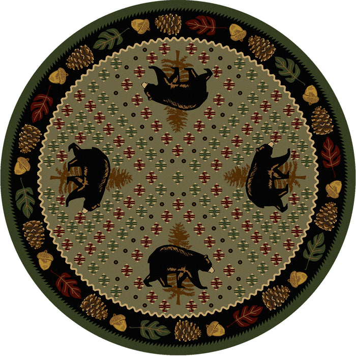 Image of an area rug, Patchwork Bear - Green