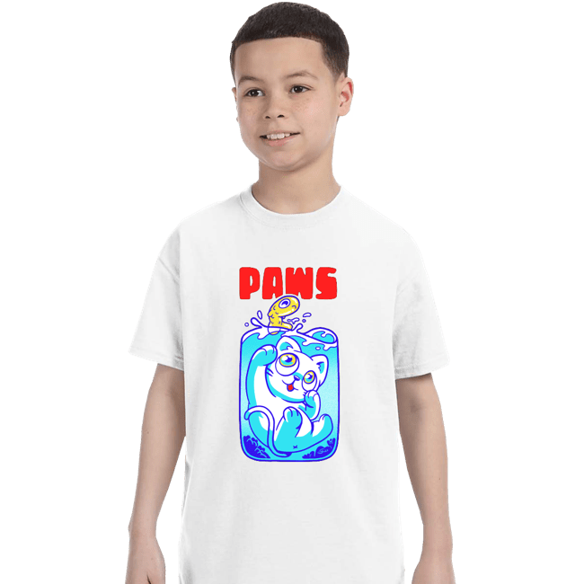 Shirts T-Shirts, Youth / XS / White Paws