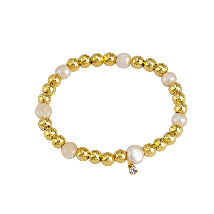 Pearl Shayla Stretch Bracelet by Annabanana - Main View - AnnaBanana