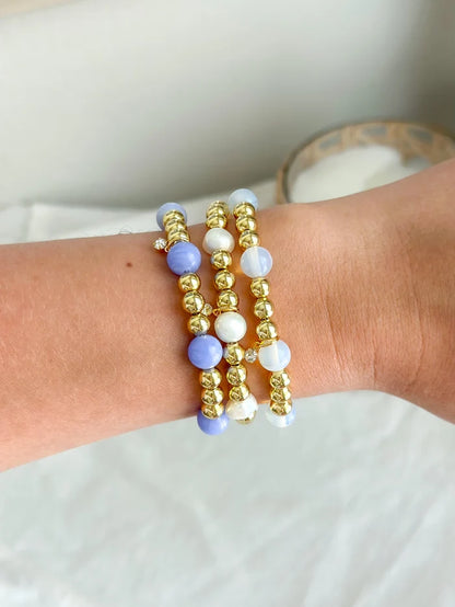 Pearl Shayla Stretch Bracelet by Annabanana - Detail View - AnnaBanana