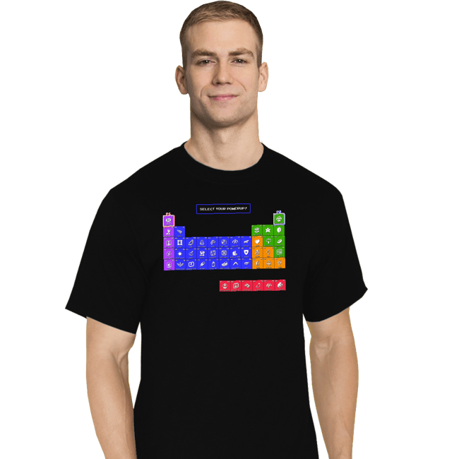 Secret_Shirts T-Shirts, Tall / Large / Black Periodic Table of Power-ups
