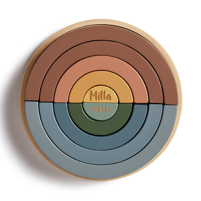 Flexa Stapel-Regenbogen aus Holz, mehrfarbig und personalisierbar