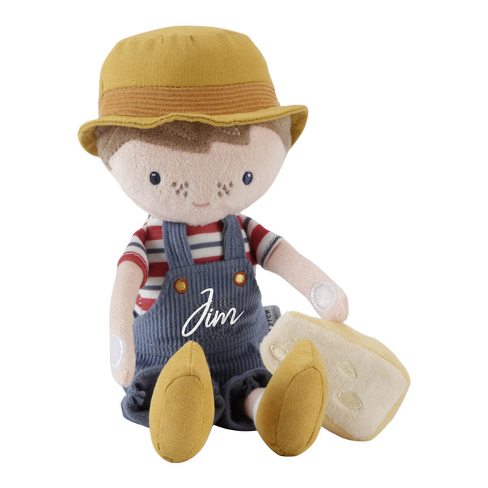 Kuschelpuppe Farmer Jim mit Name im Bauernhof-Outfit
