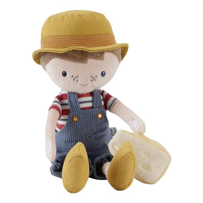 Kuschelpuppe Farmer Jim als weiche Stoffpuppe für Kinder