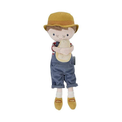 Farmer Jim Kuschelpuppe mit liebevoll gestaltetem Bauernhof-Outfit