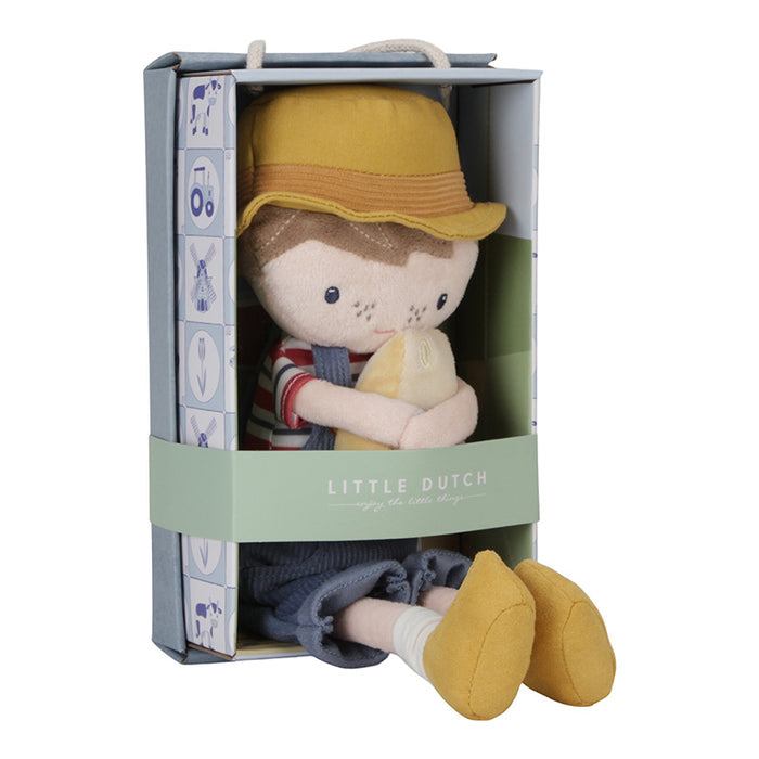 Farmer Jim Stoffpuppe mit Name als Geschenk zur Geburt