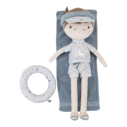 Personalisierte Stoffpuppe Jim Summer mit Name als Geschenk