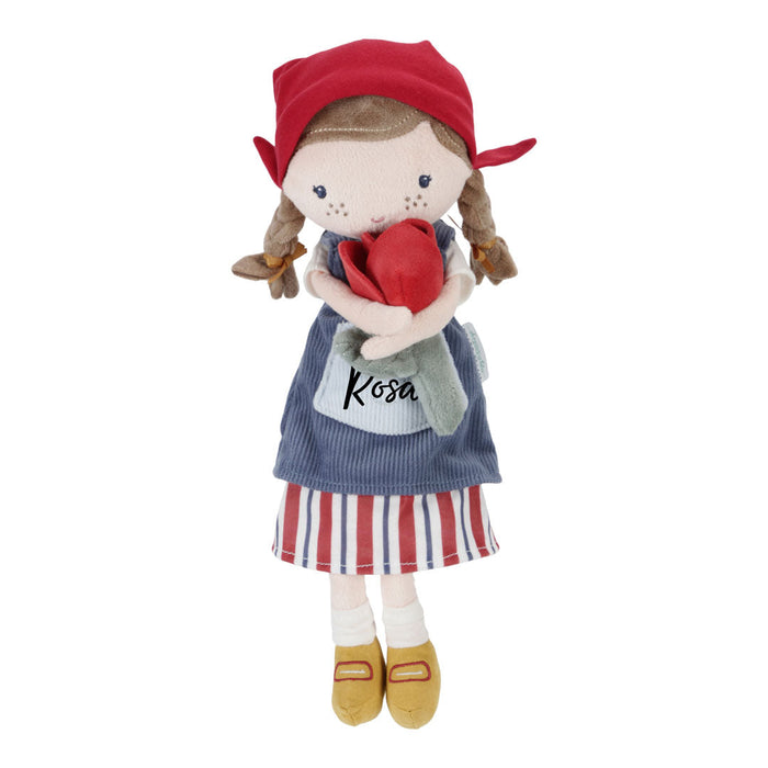 Personalisierte Stoffpuppe Rosa mit Tulpe und Name