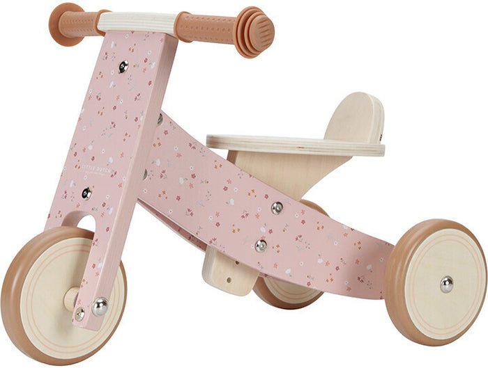 Personalisiertes Holz-Dreirad Rosa mit Namen – ab 12 Monaten
