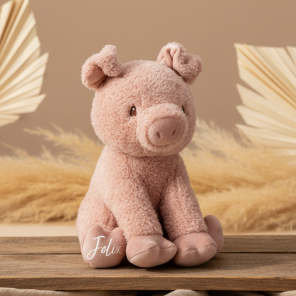 Personalisiertes Kuscheltier Glücksschwein mit Name, 25 cm groß
