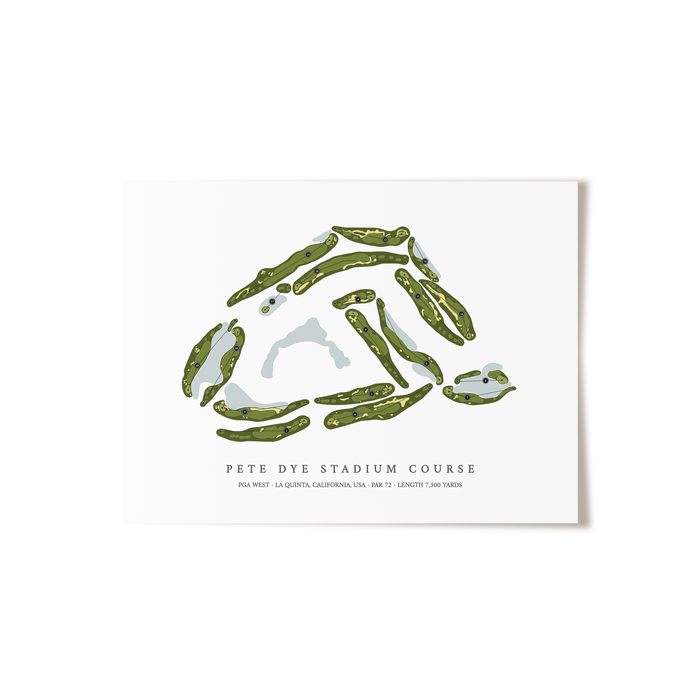 PGA West - Pete Dye Stadium Course | Golf Course Print | Unframed