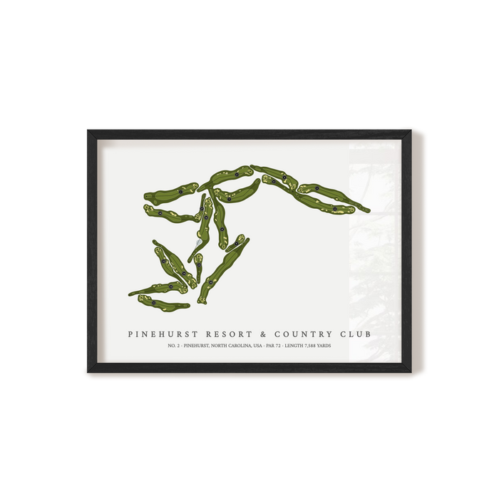 Pinehurst Resort & Country Club - No 2 | Golf Course Print | Black Frame