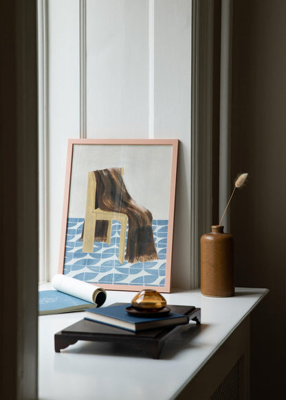 Pink wood frame