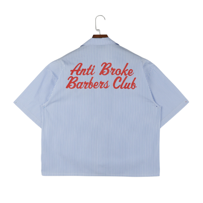 Pinstripe Hair Mechanic Smock - Blue