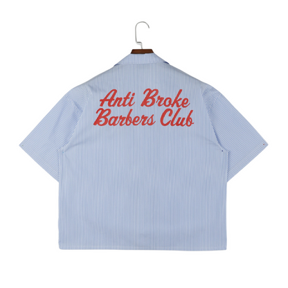 Pinstripe Hair Mechanic Smock - Blue