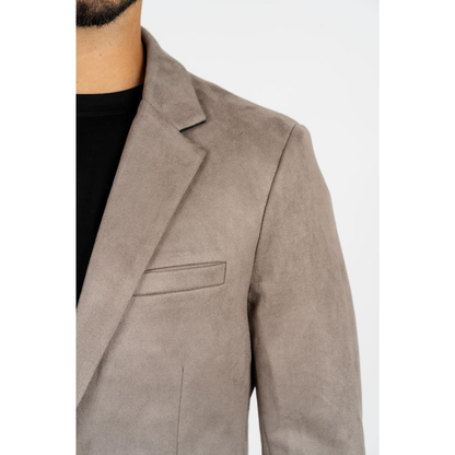 Soft faux suede material detail on Platini men’s blazer