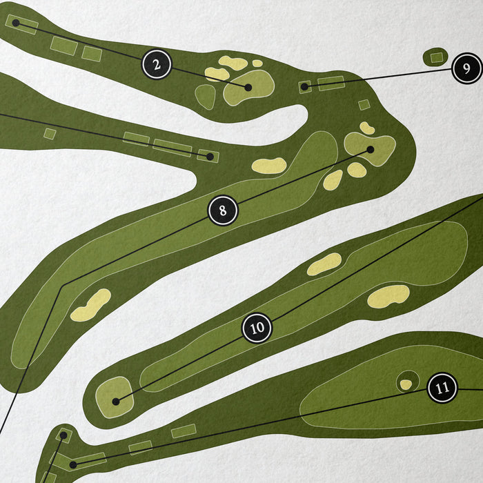 Plum Hollow Country Club | Golf Course Print | Close Up