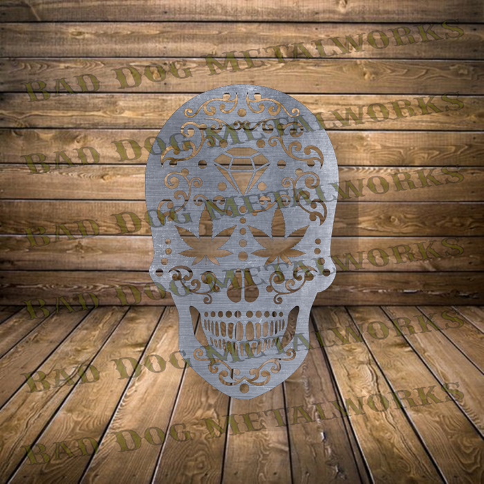 Pot Leaf Sugar Skull - Dxf and Svg
