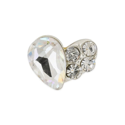 Pot of 10 Charms - Silver Crystal Heart   Naio Nails