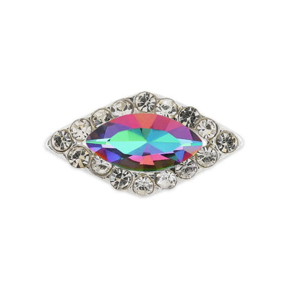 Pot of 10 Charms - Silver Diamond Shape & Multi-colour Marquise   Naio Nails
