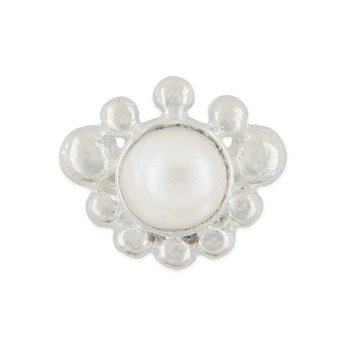Pot of 10 Charms - Silver Framed Pearl   Naio Nails