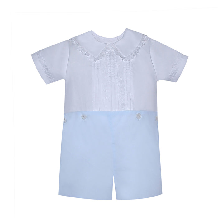 P&R Jack White/Blue Lace Button On Short
