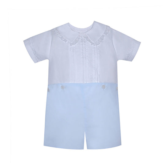 P&R Jack White/Blue Lace Button On Short