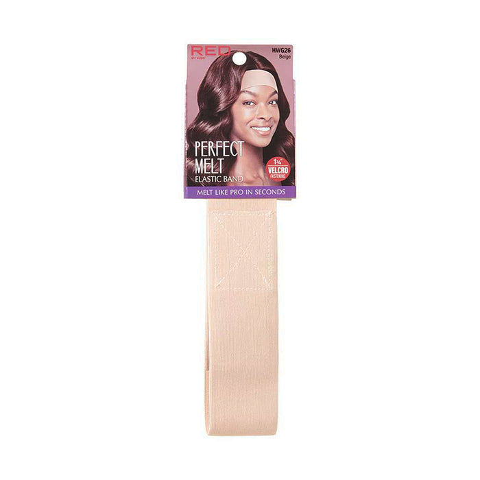 RED BEAUTY by KISS premium elastic wig band in beige for secure and comfortable wig fitting