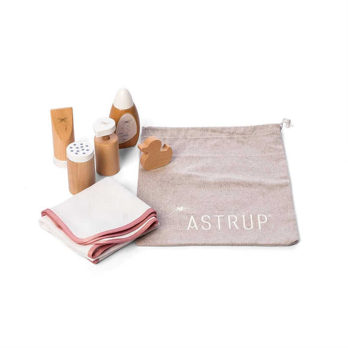 byAstrup Puppen-Pflegeset mit Badeente Handtuch und Pflegezubehör