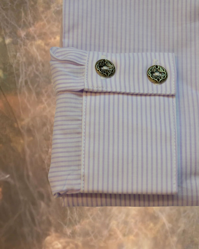 Purple and White Stripe Men's Dakota Shirt