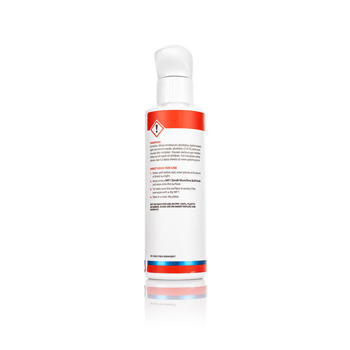 Gtechniq Panel wipe250mL Bottle back View on a white background.