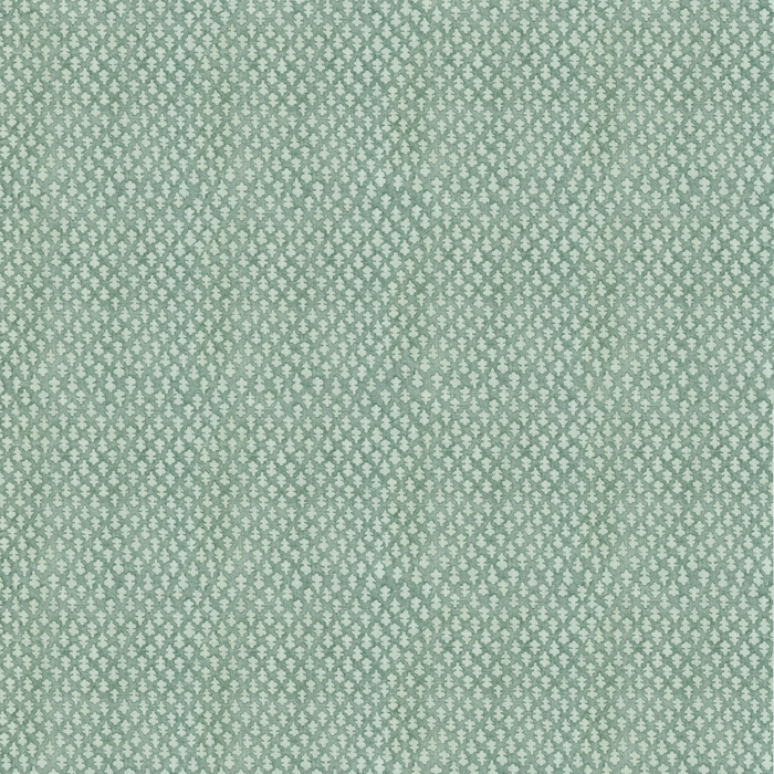 Quinn Celadon fabric sample in a pale green geometric pattern, made to order in the USA with short lead times