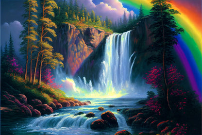 Rainbow On The Waterfall