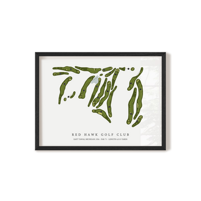 Red Hawk Golf Club | Golf Course Print | Black Frame